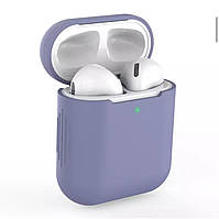 Силиконовый чехол (бампер) для наушников Apple Airpods 2 | Темно-сиреневый