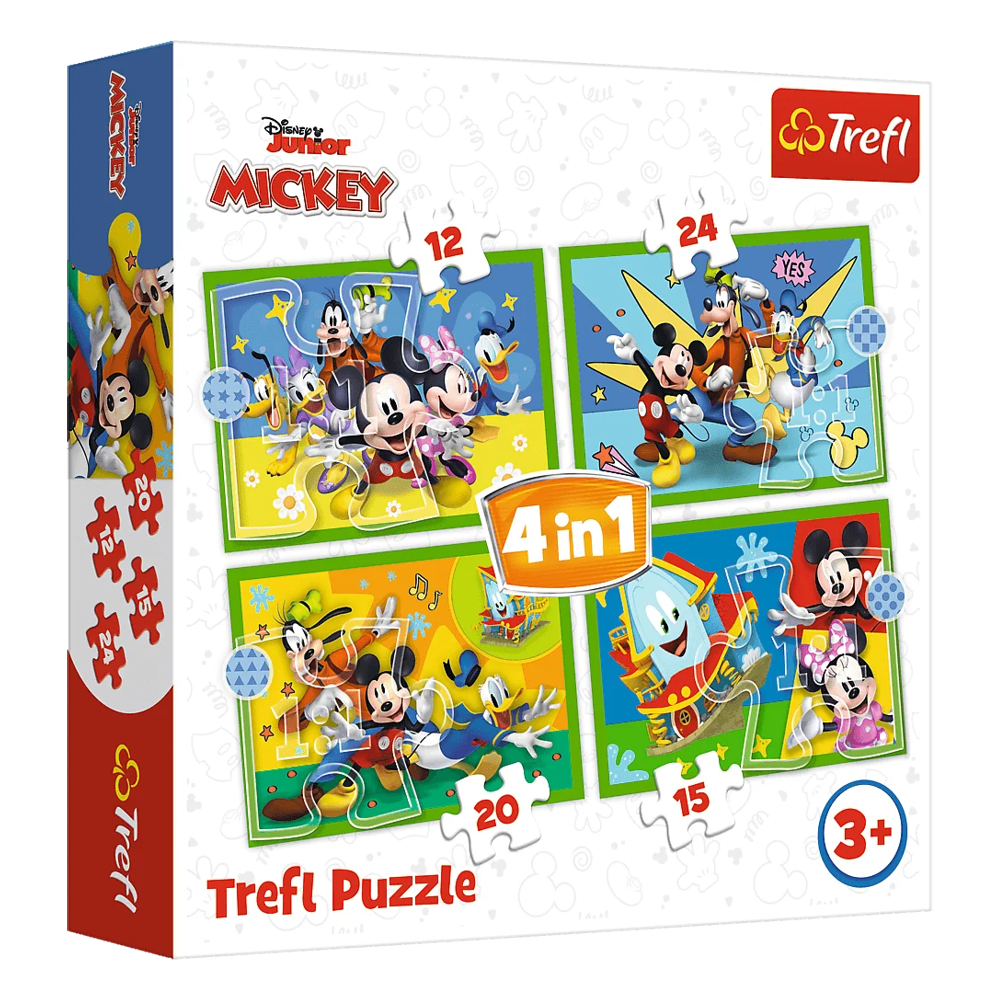 Пазл 4 в 1 "Міккі та друзі", 12-24-20-15 елементів Trefl (5900511346169)
