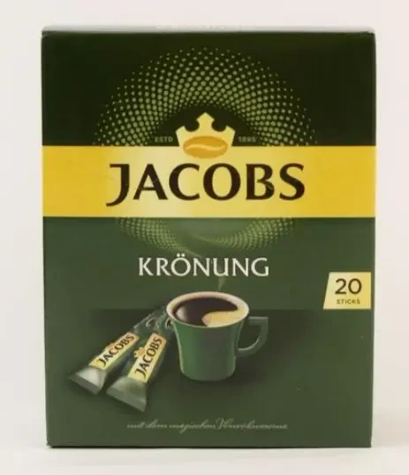 Кава розчинна у стіках Jacobs Kronung 1.8 г * 20 шт ( термін придатності до 03.2024 включно )