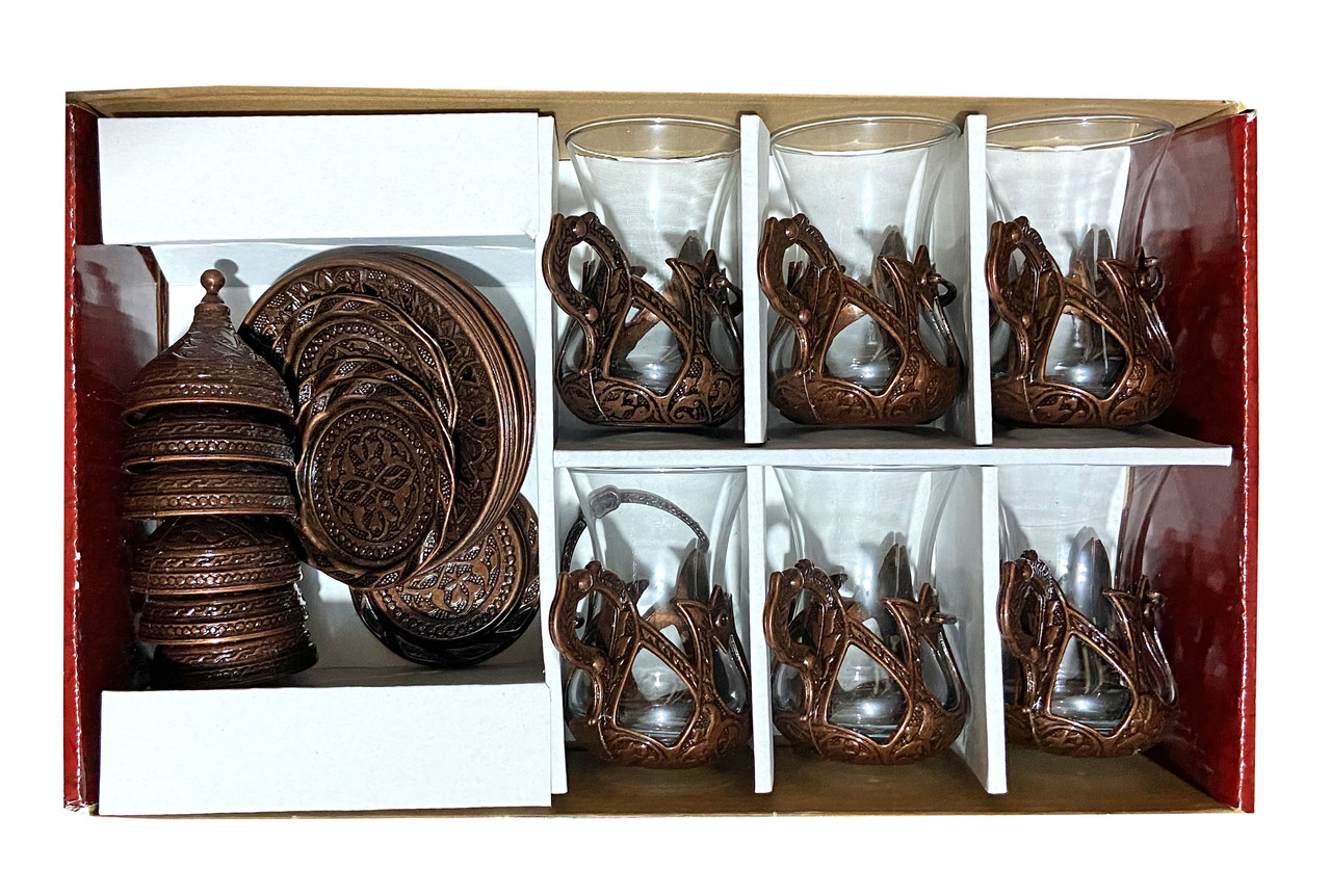 Набір турецьких склянок Армуду для чаю 6 шт. 110 мл, колір: мідь