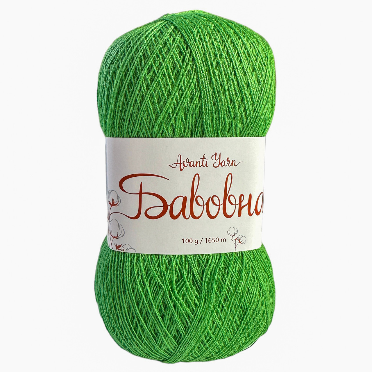 Avanti Yarn COTTON (Аванті Ярн Коттон) № 1162 зелений (Пряжа напівбавоана, нитки для в'язання), фото 1