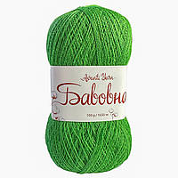 Avanti Yarn COTTON (Аванті Ярн Коттон) № 1162 зелений (Пряжа напівбавоана, нитки для в'язання)