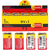 Батарейка блочная Крона Kodak 9V (9-вольтная алкалиновая батарейка) 1шт