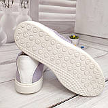 Шкіряні літні дитячі підліткові кросівки з перфорацією Jordan бузок, фото 5