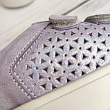 Шкіряні літні дитячі підліткові кросівки з перфорацією Jordan бузок, фото 4