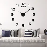 Объемные настенные часы 3D часи на стену серые настенные часы настенные цифры Черный