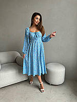Жіноче плаття із софту колір блакитний р.42/44 452927
