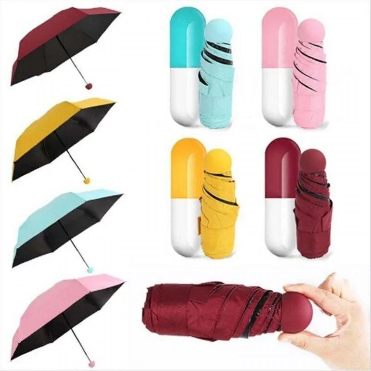 Міні-парасолька Mybrella у футлярі рожева парасолька молодіжна якісна парасолька від дощу парасолька в капсулі