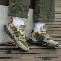 Кроссовки мужские Adidas Nite Jogger Boost Core Black Orange Dark Green кроссовки мужские адидас