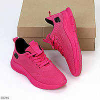 Красивые женские кроссовки цвета фуксия из текстиля, весенние спортивные яркие тканевые розовые кроссовки