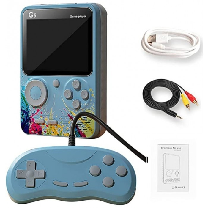 Ігрова консоль приставка з додатковим джойстиком dendy SEGA G5 500 в 1 Синя, фото 1