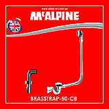 Декорований хромований зовнішній сифон для ванни клік-клак BRASSTRAP-50-CB McALPINE + коліно P-CPB-4050, фото 4