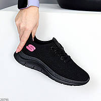 Весенние красивые женские розово черные кроссовки из текстиля, яркие беговые кроссовки в сеточку черного цвета