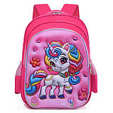 Рюкзак шкільний Єдиноріг 1-4 клас для дівчинки рожевий, фото 2