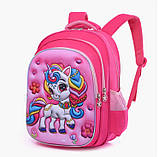 Рюкзак шкільний Єдиноріг 1-4 клас для дівчинки рожевий, фото 3