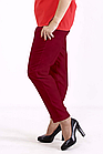 Зручні бордові штани на гумці жіночі літні лляні вільні розміри 42-74. B090-4, фото 3