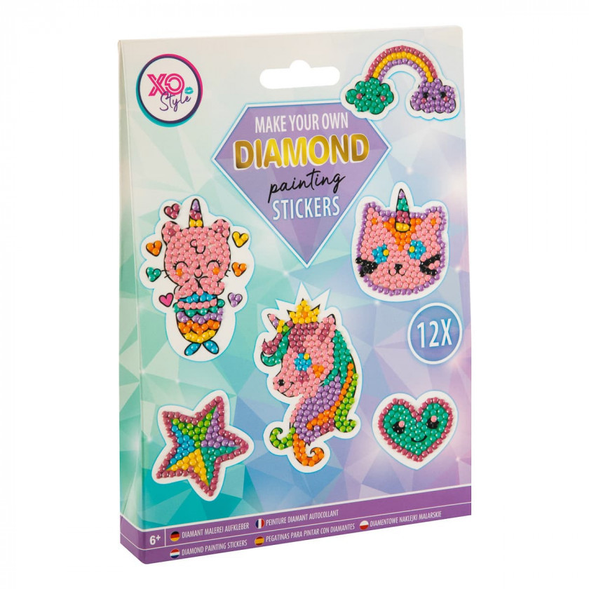 Набір для творчості "Алмазні наклейки" Grafix Unicorn 12 шт (8715427080130)