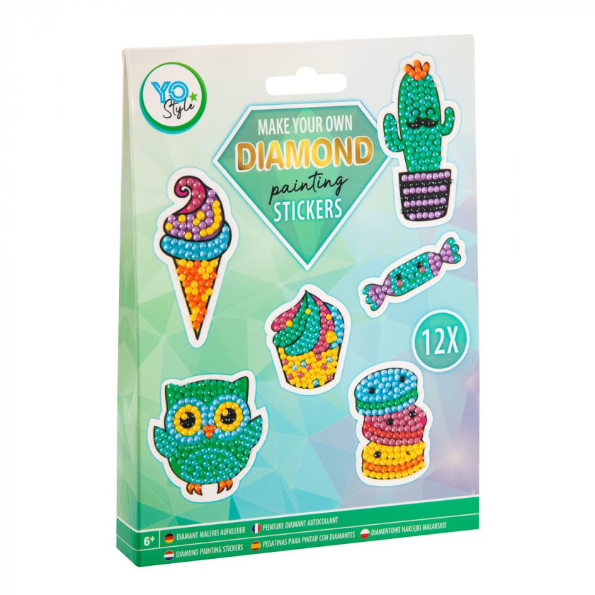 Набір для творчості "Алмазні наклейки" Grafix Cupcake 12 шт (8715427080147)