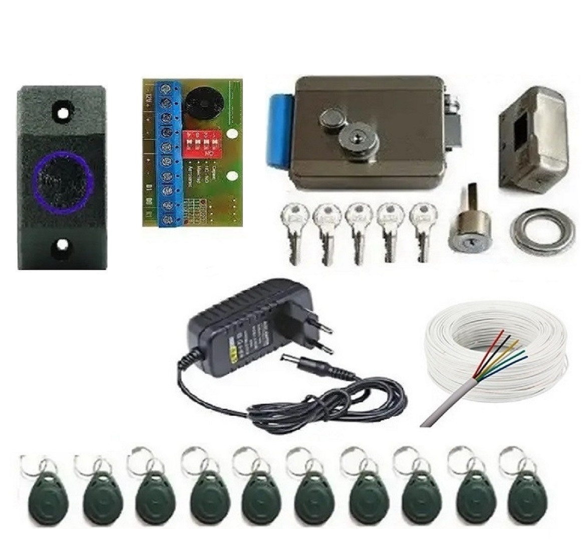 Електромагнітний замок із захистом ключів від копіювання на калітку, дверцята Повний комплект., фото 1