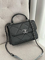 Сумка женская Chanel, женская сумка, модная женская сумка, сумочка Chanel Classic Black/Black,черная сумка