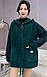 Куртка альпака великого розміру з рукавами реглан букле і капюшоном, фото 2