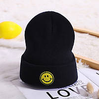 Детская демисезонная шапка для мальчика и девочки, черная шапочка для детей