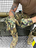 Тактические перчатки мультикам полнопалые, Военные штурмовые перчатки мультикам для военных