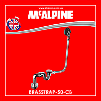 Декорированный хромированный наружный сифон для ванны клик-клак BRASSTRAP-50-CB McALPINE + колено P-CPB-4050