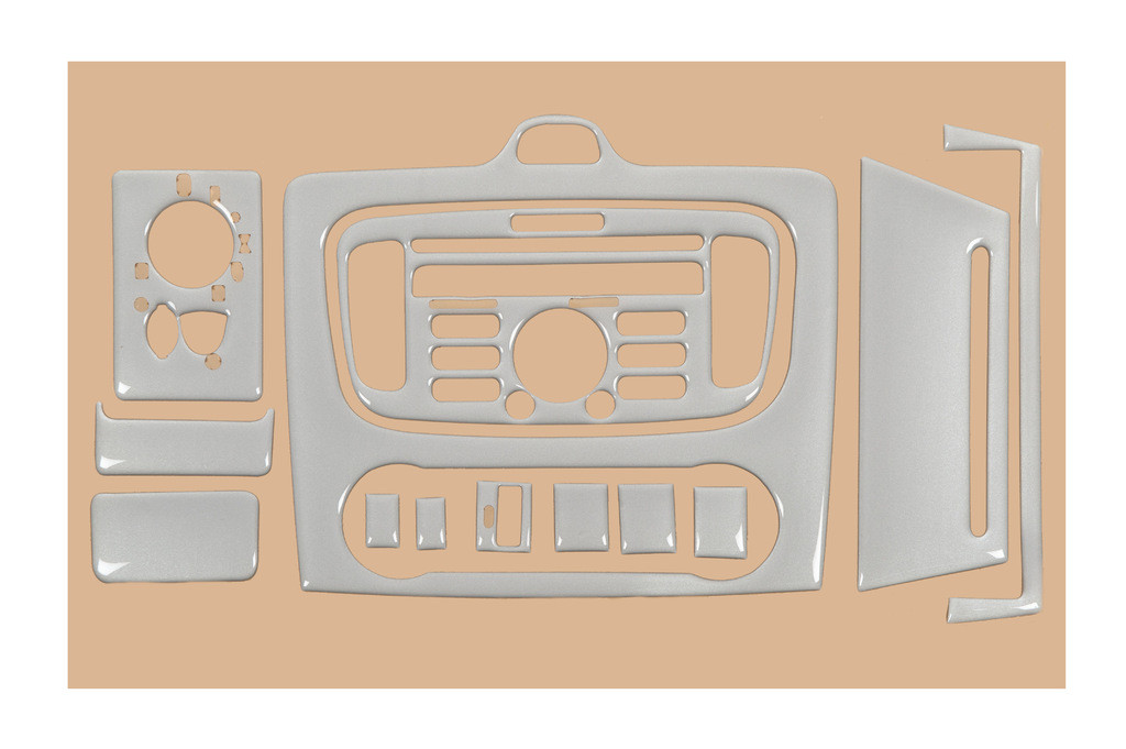 Для Ford Focus II 2008-2011 рр Декор на панель (12 деталей) Алюміній  | Тюнінг наклейки в салон, Декор