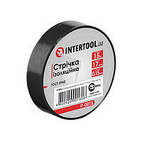 Стрічка ізоляційна 15 м, 17*0.15 мм, чорна INTERTOOL IT-0016