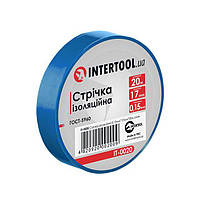 Стрічка ізоляційна 20 м, 17*0.15 мм, синя INTERTOOL IT-0020