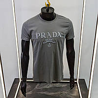Мужская стильная футболка Prada серая