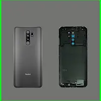 Задняя панель корпуса (крышка аккумулятора) для Xiaomi Redmi 9 Grey, со стеклом камеры