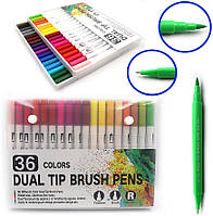 Набор двусторонний линер / кисточка Josef Otten 36 цветов Riancy Dual Tip Brush Pens