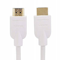 Кабель HDMI - HDMI v2.0 1.8м Amazon basics CL6 18 Gbps 4K/60Hz (HDMI-6FT-WHITE-1P) Оригінал білий