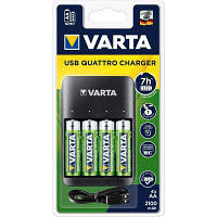 Зарядное устройство для аккумуляторов Varta Value USB Quattro Charger + 4шт. AA 2100 mAh (57652101451) ASN