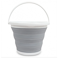 Ведро 10 литров туристическое складное Collapsible Bucket Серый Im_243