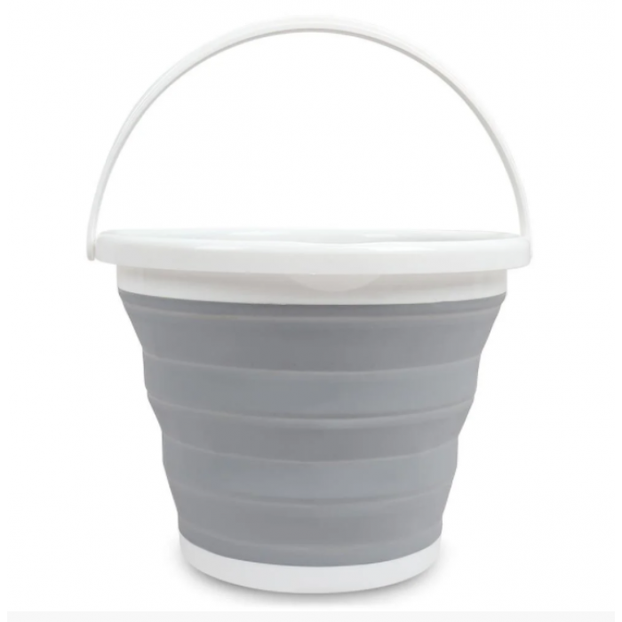 Ведро 10 литров туристическое складное Collapsible Bucket Серый Im_243 - фото 1 - id-p2137903242