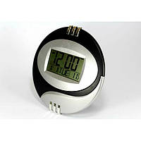 Электронные настенные часы Kenko КК 6870 с термометром Чёрные Im_175