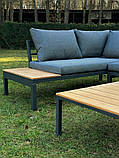 Комплект садових меблів з подушками ВОДОНЕПРОНИКАЮЧИЙ Набір кутовий диван і столик MAS-XL03 сірий Садові меблі, фото 5