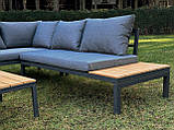 Комплект садових меблів з подушками ВОДОНЕПРОНИКАЮЧИЙ Набір кутовий диван і столик MAS-XL03 сірий Садові меблі, фото 9