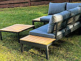 Комплект садових меблів з подушками ВОДОНЕПРОНИКАЮЧИЙ Набір кутовий диван і столик MAS-XL03 сірий Садові меблі, фото 8