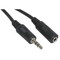 Удлинитель аудио 3.5мм M(3pin) - 3.5мм F(3pin) 3м TRY Wire черный