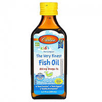 Рыбий жир для детей (вкус лимона), Fish Oil, Carlson Labs, 800 мг, 200 мл (CAR-01543)