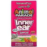 Витамины для детей с вишневым вкусом, Inner Ear Support, Nature's Plus, Animal Parade, 90 животных (NAP-29949)