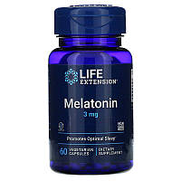 Мелатонін, Melatonin, Life Extension, 3 мг, 60 капсул (LEX-33006)