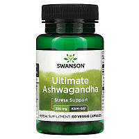 Ашвагандха, экстракт корня, Ultimate Ashwagandha, Swanson, 250 мг, 60 вегетарианских капсул (SWV-21003)