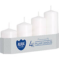 Набор свечей 4шт. цилиндр Bispol AURA Candles Белые (sw50/4-090) Im_275