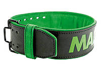 Пояс для тяжелой атлетики MadMax MFB-302 Quick Release Belt кожаный Black/Green L Im_3132