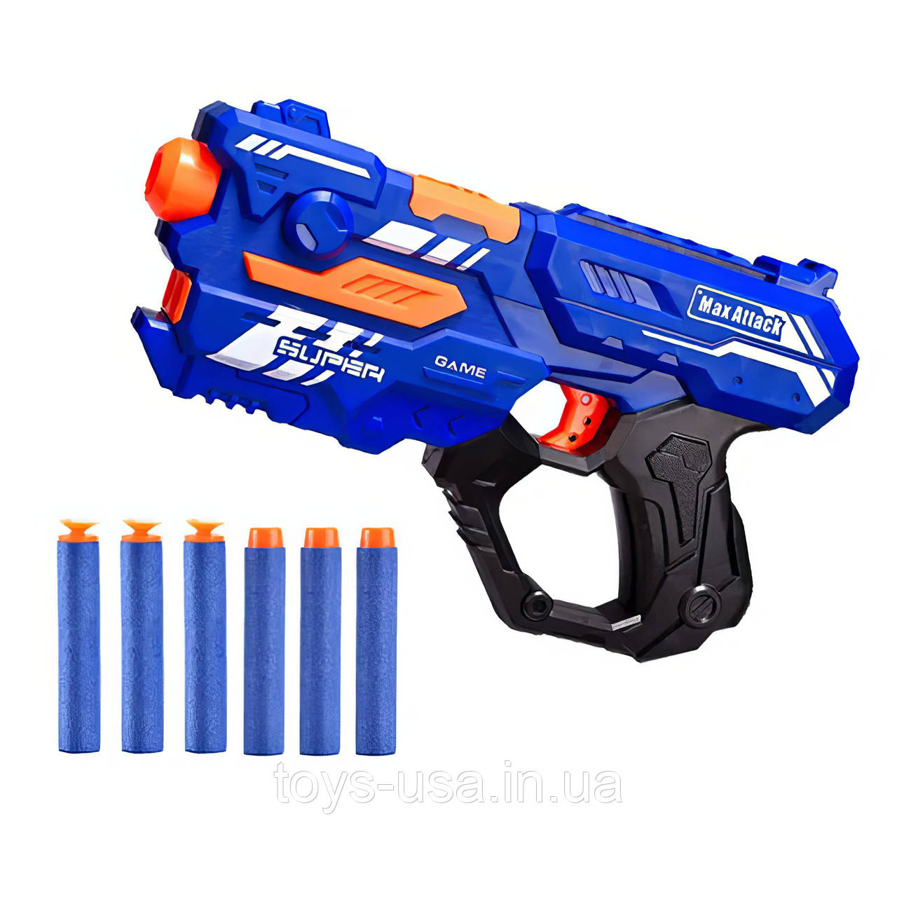 Бластер Super Shoot Gun Max Attack 2в1 стріляючий орбізами та м'якими кулями.